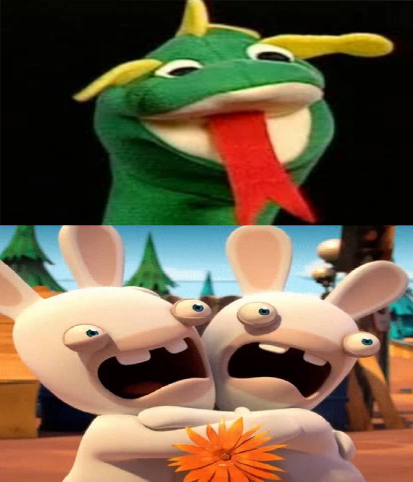 The Rabbids Are Scared of Bard the Dragon by Teanster1 on DeviantArt