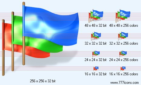 Flags with shadow Icon