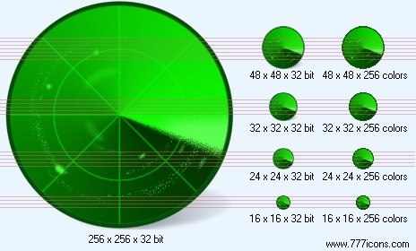 Radar with shadow Icon