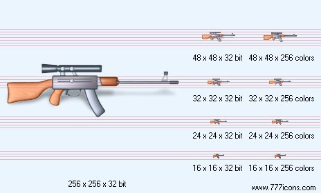 Rifle with shadow Icon