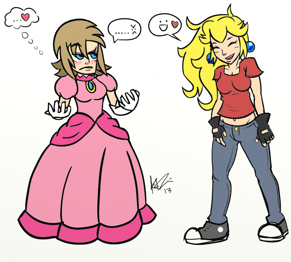 Cure Peach and Princess Peach Outfit Swap