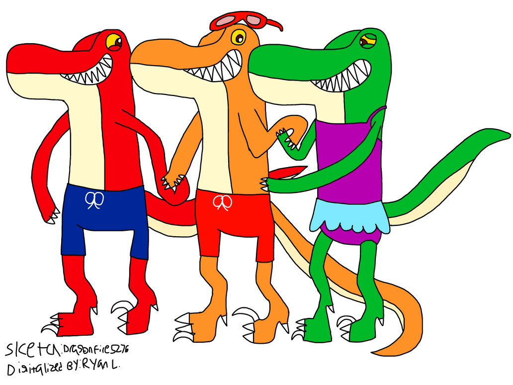 Raptor siblings going out to the beach by dragonfire5276 on DeviantArt