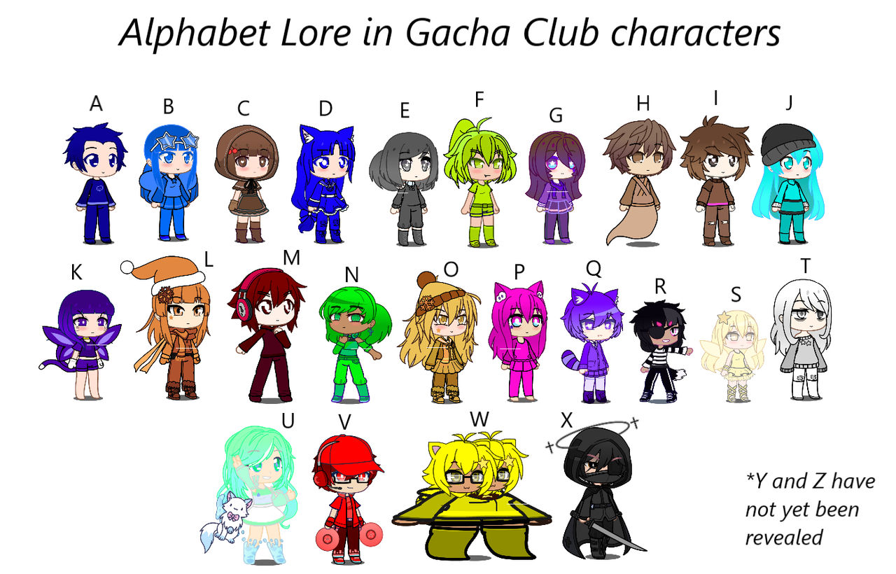Alphabet Lore Gacha Club Characters (A-Z) by JunoTehPlanet on