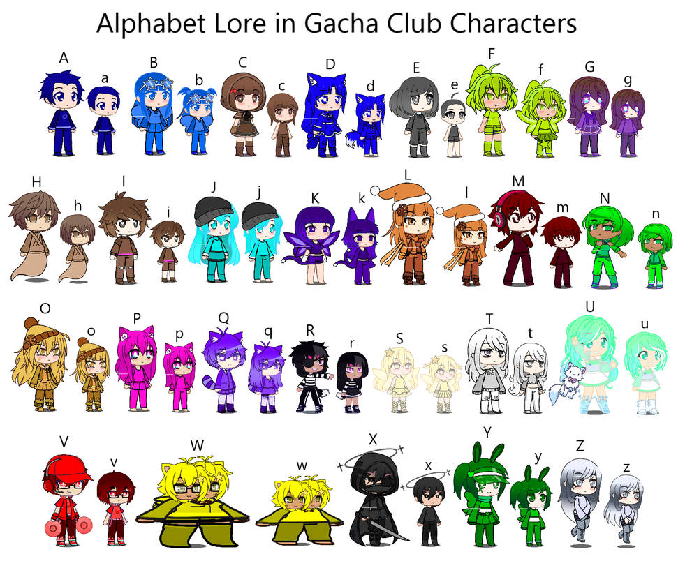 Alphabet Lore Gacha Club Characters (A-Z) by JunoTehPlanet on DeviantArt