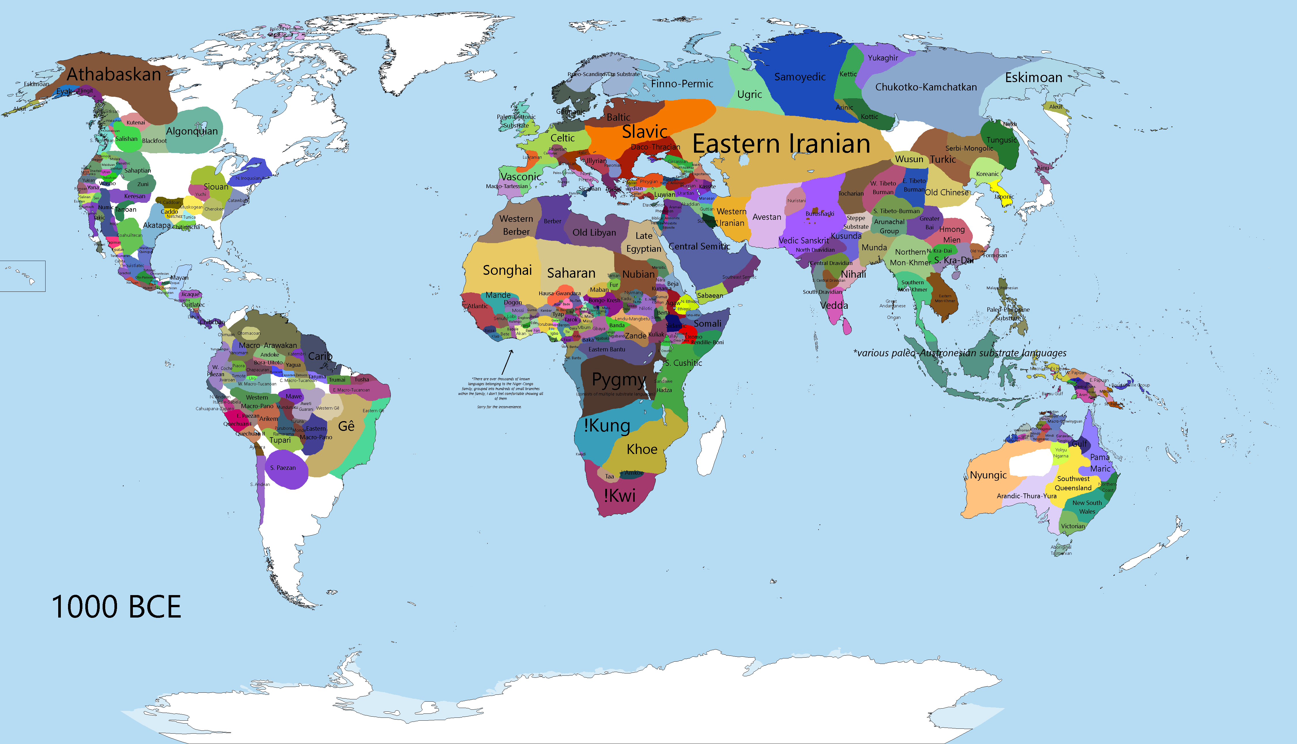 1500bc Language Map Languages of the World in 1000 BCE by JunoTehPlanet on DeviantArt