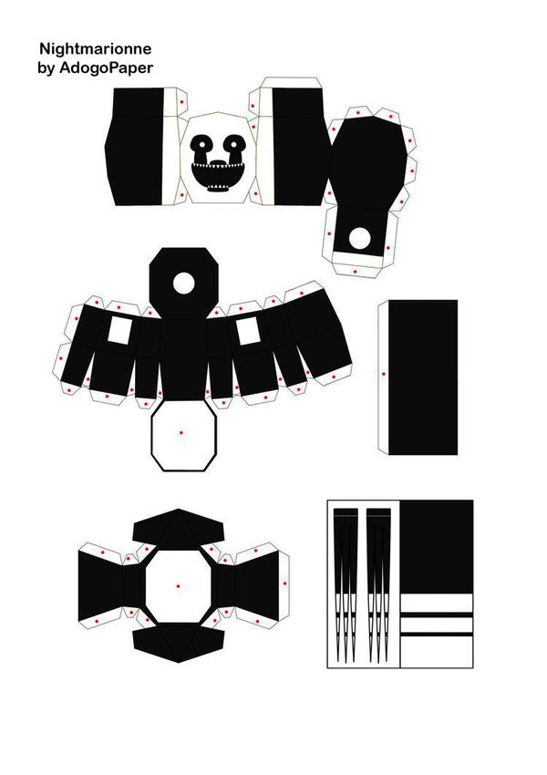 Fnaf 4 Nightmarione Papercraft Part 1 by endofoxy on DeviantArt