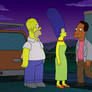 Marge with lenny and carl