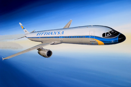 Lufthansa Airbus A321 painting by gregbajor