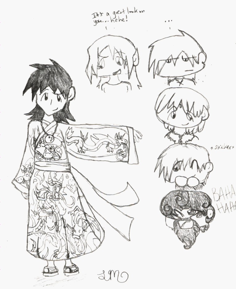 Rodney in a kimono for Essence