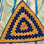 Navy/Gold Triangle Crochet PLST Blanket