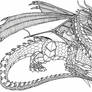 Wyvern Dragon Line-art