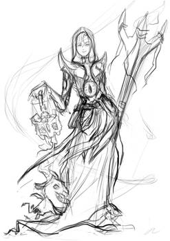 Female Warlock Dota 2 Sketch