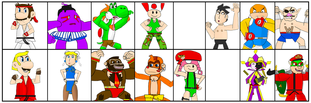 Ssf2t Roster Super Super Fighter II Roster by dmcmusiclover on DeviantArt