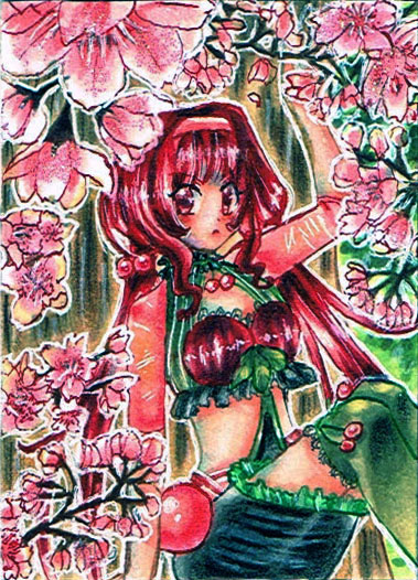 ACEO #006 - Cherry under cherry trees