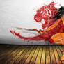 Tigress Orange Latex Wallpaper