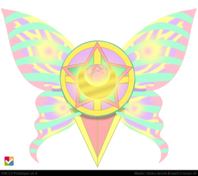 Otaku Sailor Senshi Brooch: Marble Prism Butterfly by LaKiraRee
