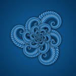 Spiral Flower Fractal in Blue by Susyspider
