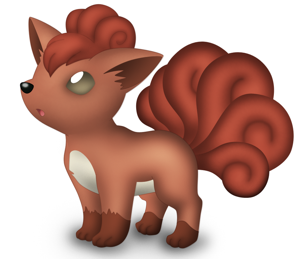 Vulpix is a small quadruped foxlike Pokémon It has redbrown pelt brown pupi...