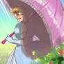 Cinderella under a parasol