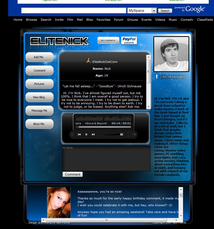 MySpace DIV Layout 4 by EliteNickDotCom on DeviantArt