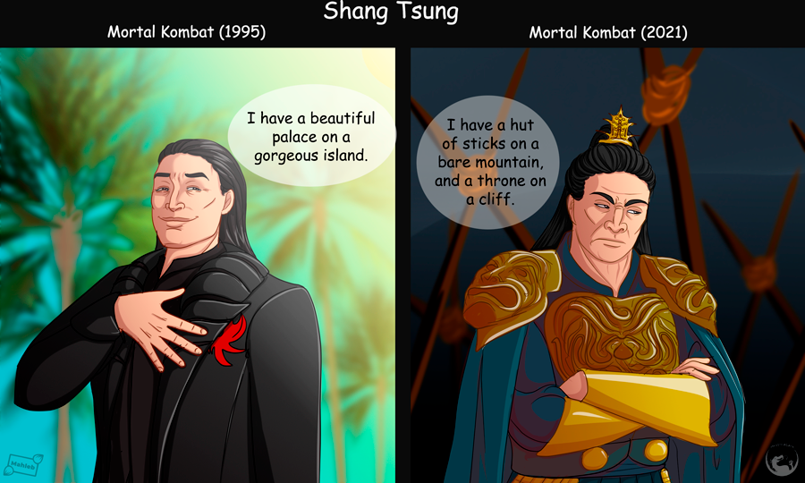 Evolution of Shang Tsung in MK games. Art by @Guymay4 on Twitter :  r/MortalKombat