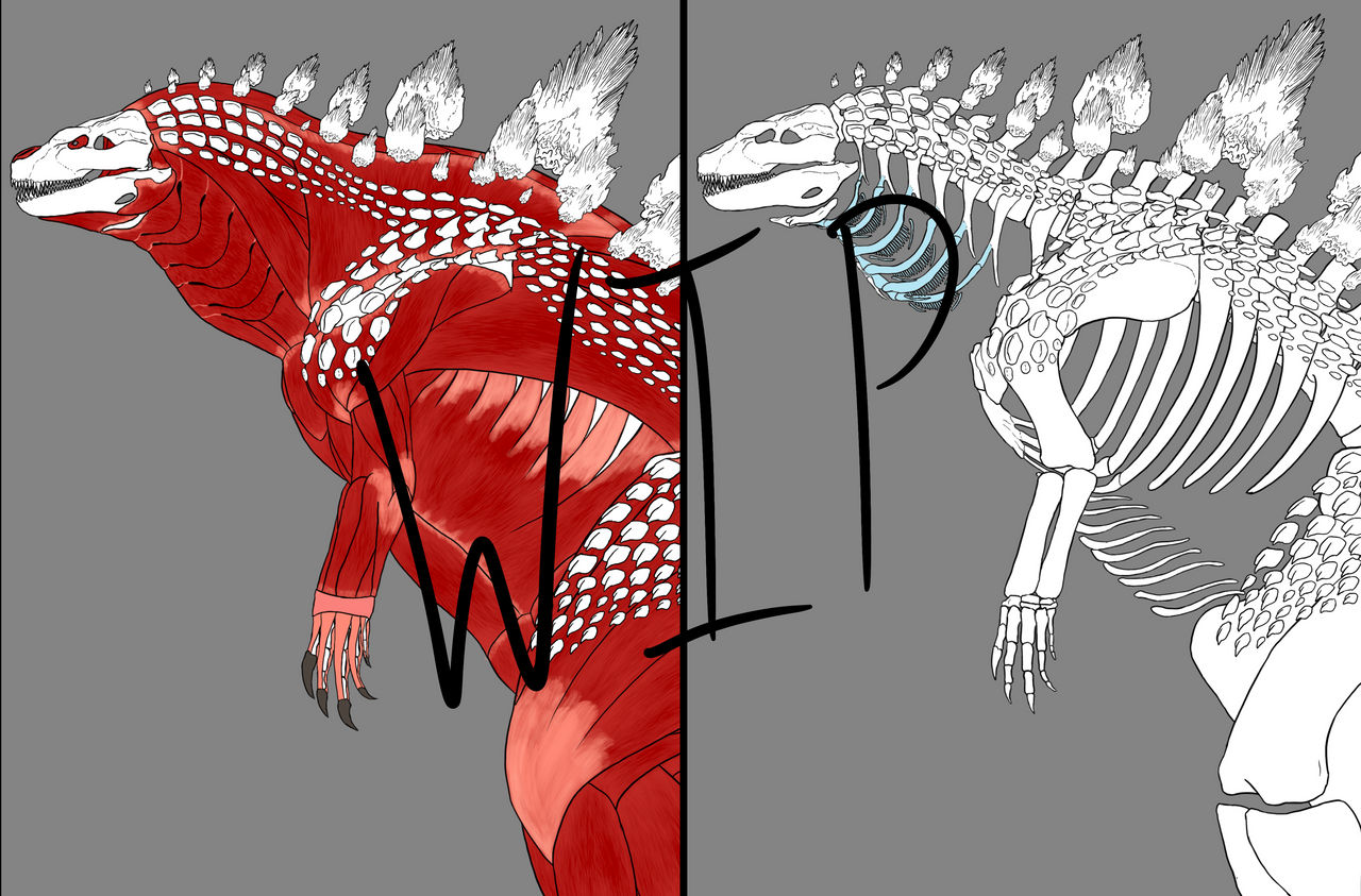 Godzilla Spine Pattern Godzilla Anatomy WIP by KitWhitham on DeviantArt