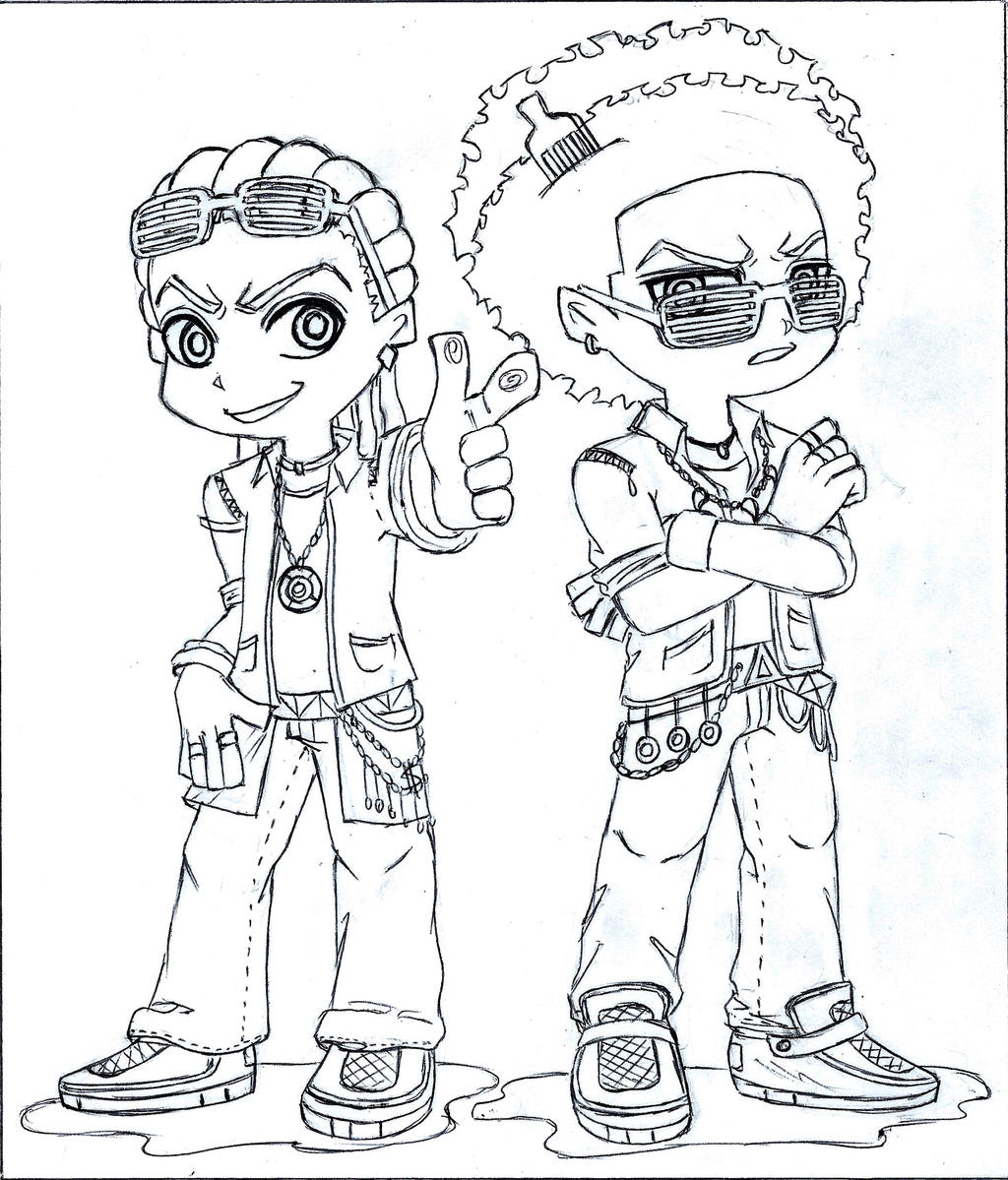 Huey and Riley (P and S style) Lineart