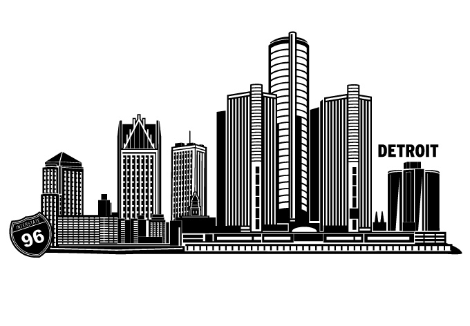 Detroit Cityscape Vector Design