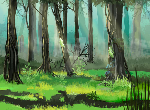 forest illustration by Kvazizu on DeviantArt