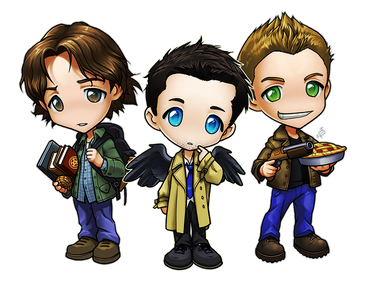 Supernatural Chibis - Sam, Dean, and Castiel
