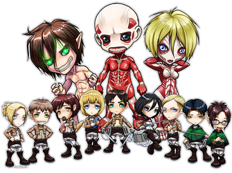 Attack on Titan Chibi Group