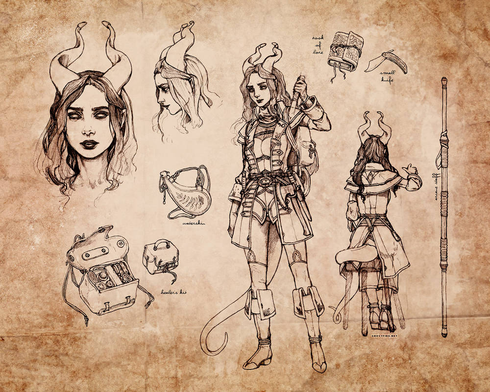Tiefling Warlock Character Sheet by ghostfire