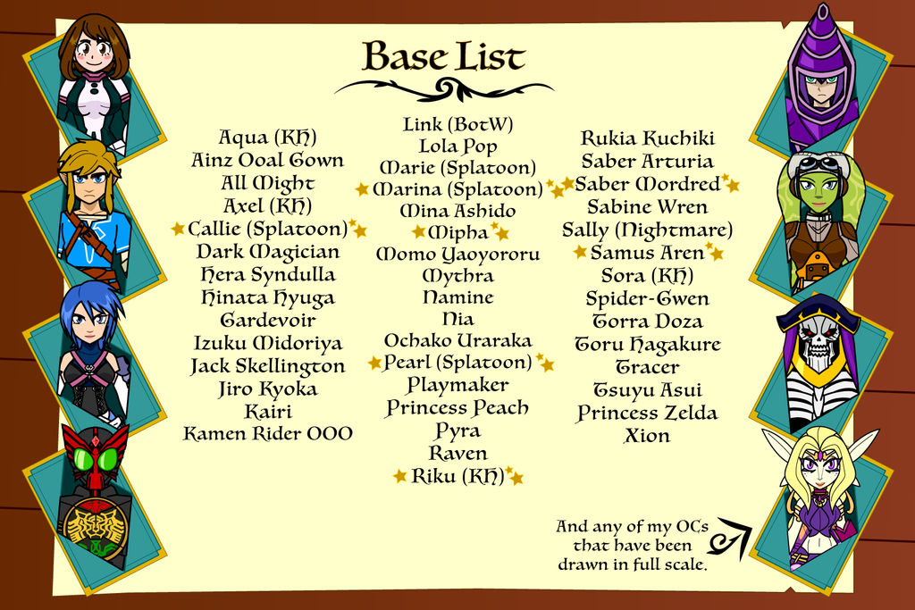 Dbf Base Roster Artist Base List by Dragon-FangX on DeviantArt