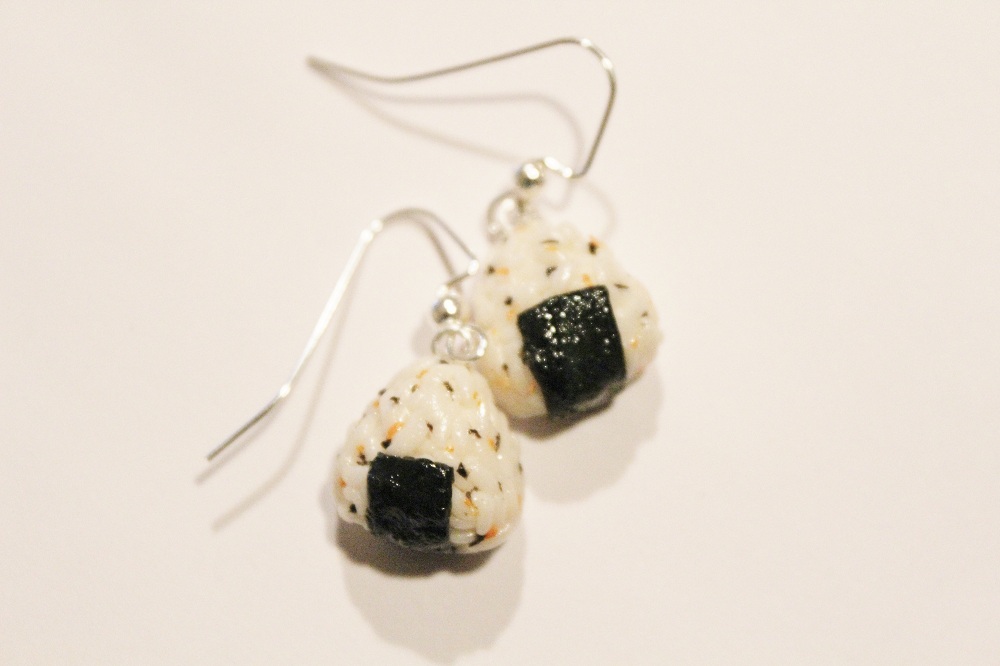 Polymer Clay Onigiri Earrings