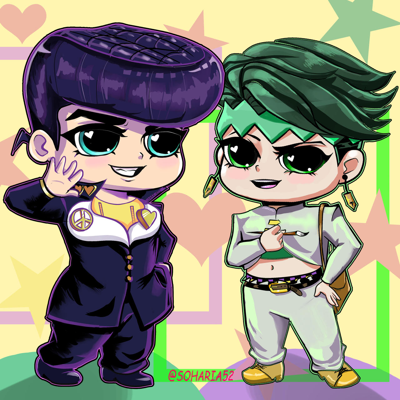 Josuke and Rohan chibi by Soharia52 on DeviantArt