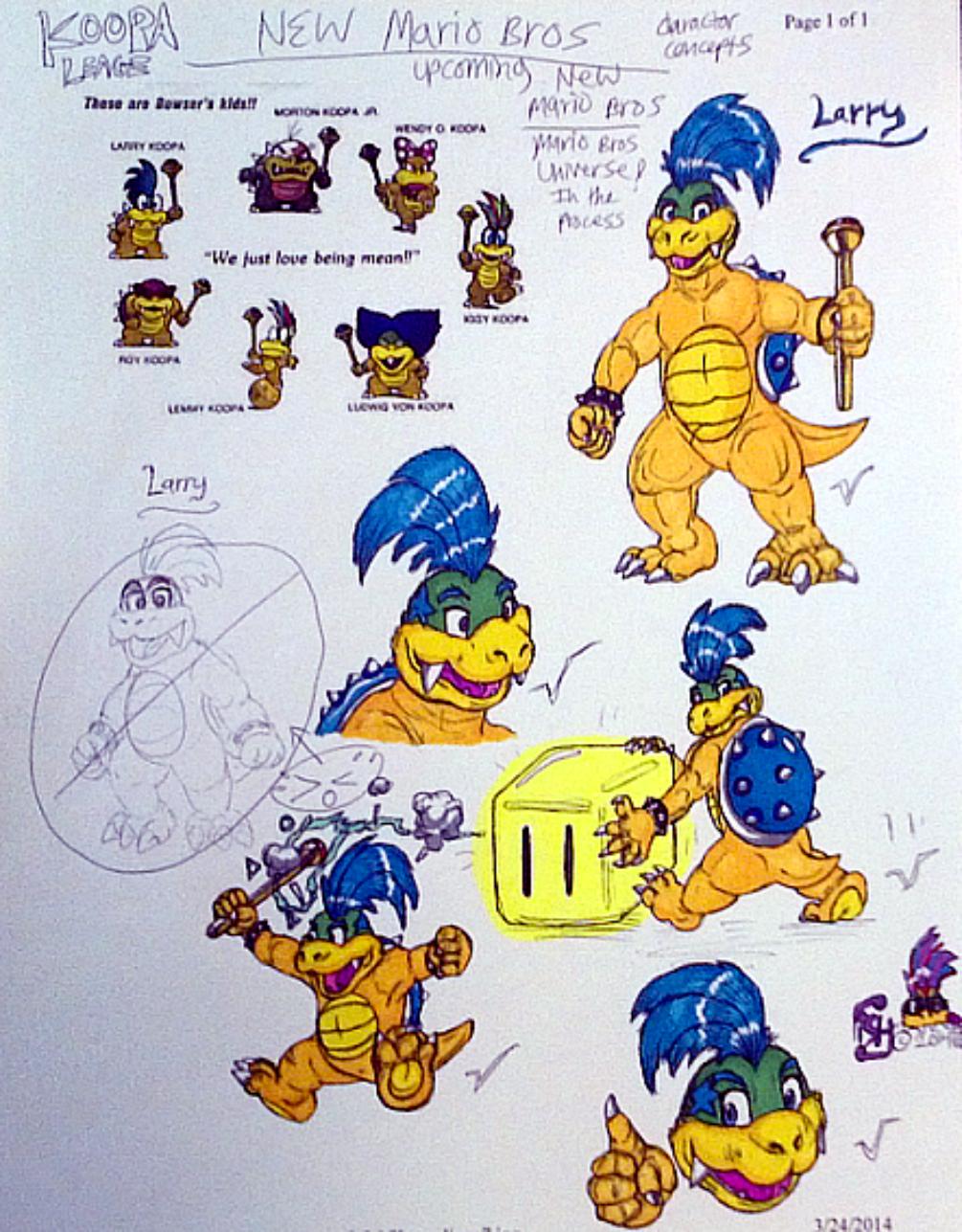 Larry Koopa sketch dump colored