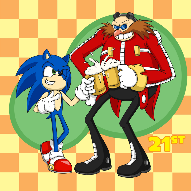 Happy 21st Birthday Sonic and Dr Eggman