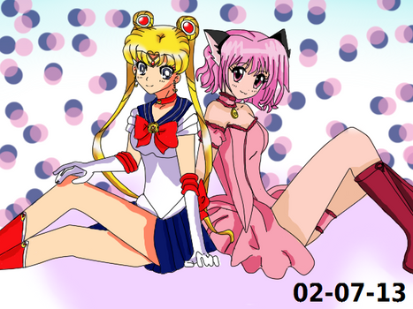 Sailor Moon and MewIchigo - Fanart