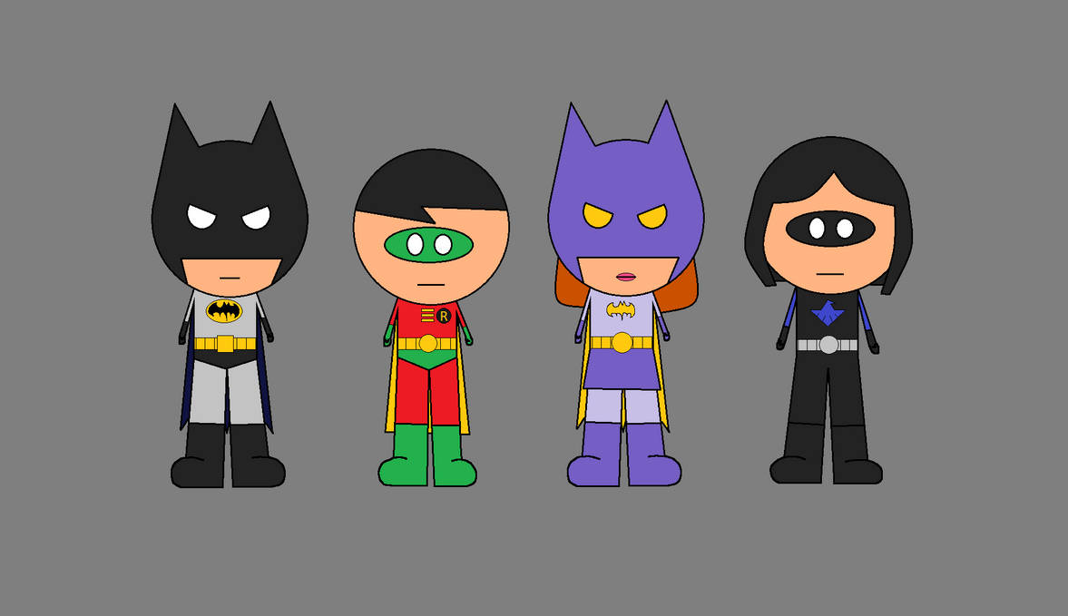 Batman, Robin, Batgirl, and Nightwing