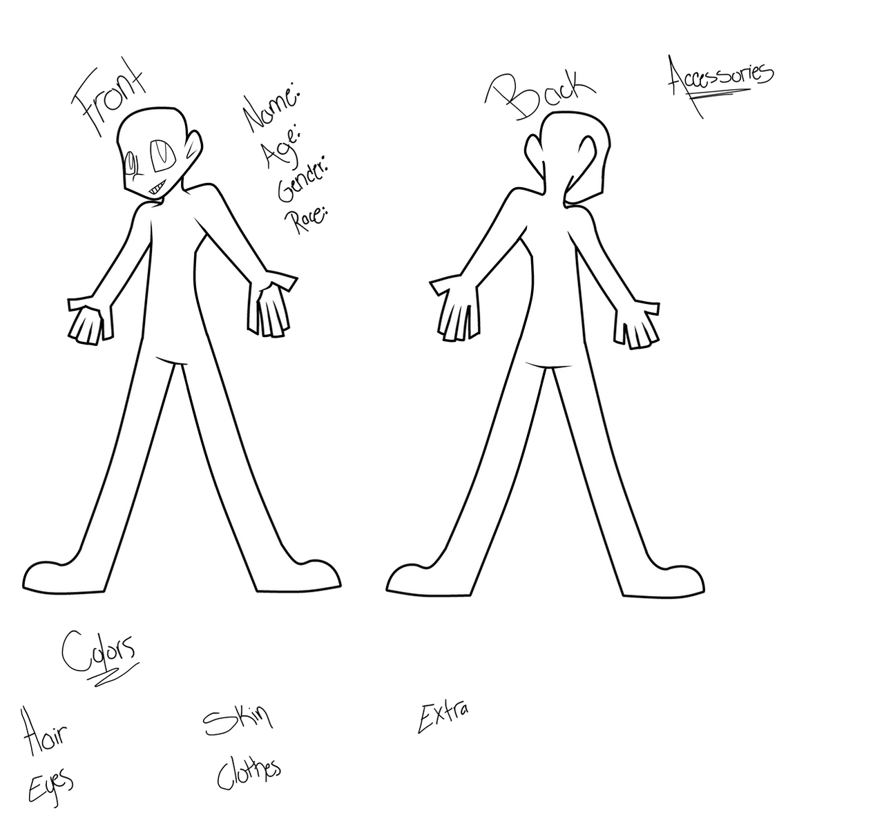 Half Human Reference Human Reference Sheet - BASE - F2U/P2U by Darphobia on DeviantArt
