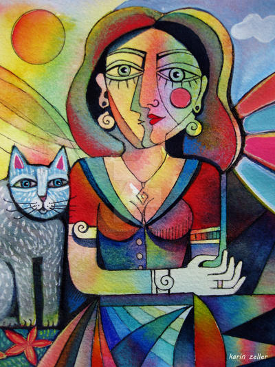 Lady with cat