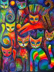 Rainbow Cats Acrylics