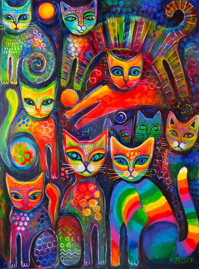 Rainbow Cats Acrylics