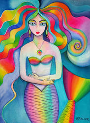Mermaid watercolour by KarinZeller