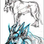 Original wolf-goat-dragon character design