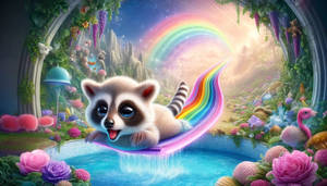 Raccoon having a good time! (Wallpaper)