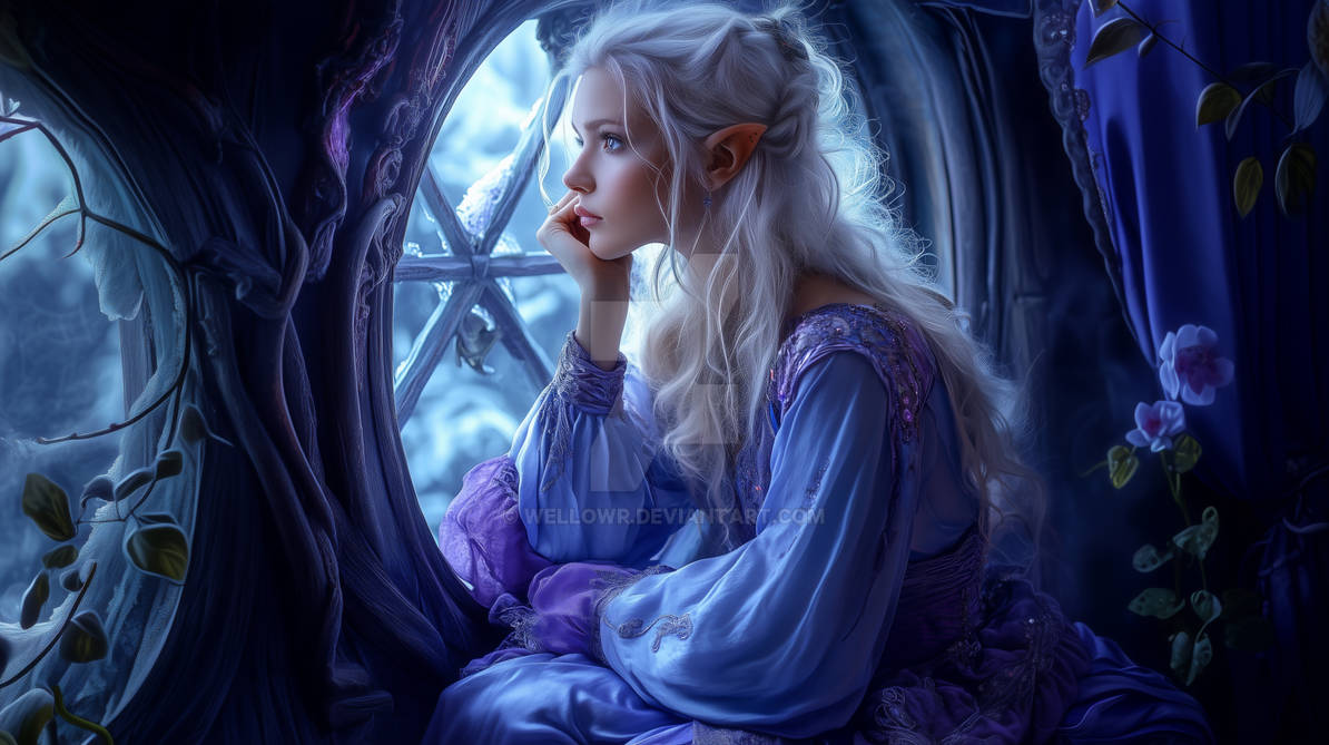 Elf Thinking The Elf Thinking And Looking Out Of The Window by wellowr on DeviantArt