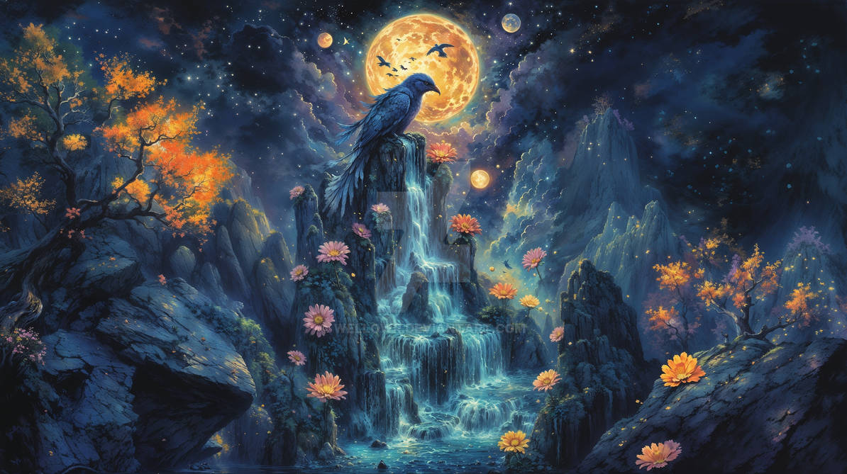 Bird Falling Deviantart The Bird On Top Of The Tiny Waterfalls by wellowr on DeviantArt