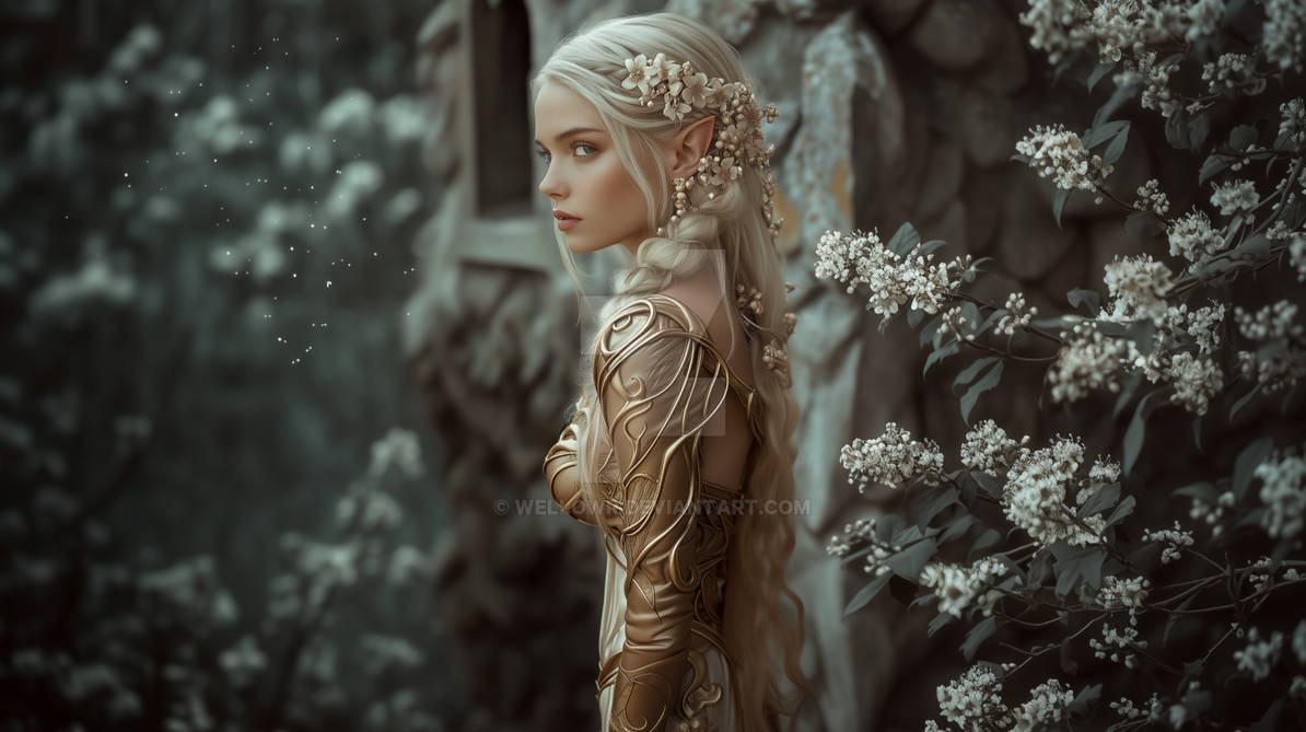 Elven Spring Pretty Spring Elf In Elven Detailed Armor by wellowr on DeviantArt