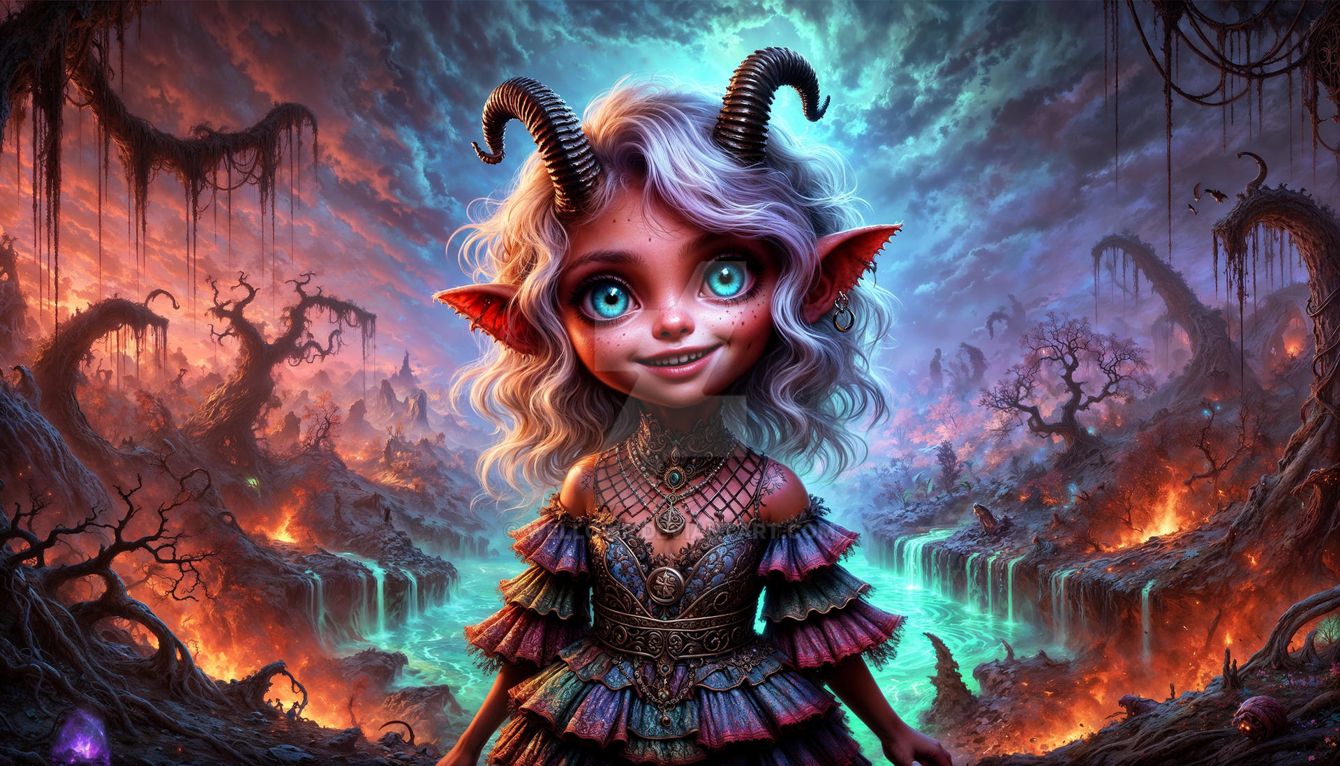The Imp Girl With Green Eyes by wellowr on DeviantArt